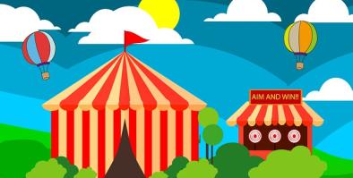 Carnival picture with hot air balloons