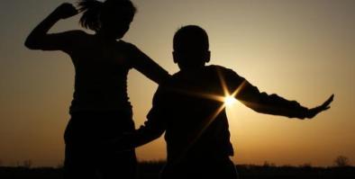Silhouettes of children 
