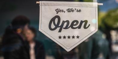 Window sign: Yes, we are open