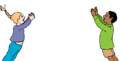Children passing a ball