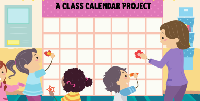 Picture of class making a calendar.