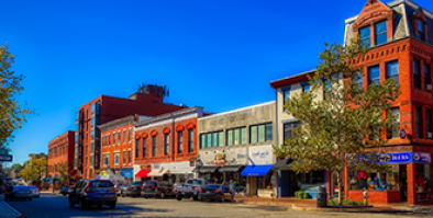 main st of an unidentified New England town.