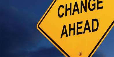 "Change Ahead" road sign